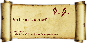 Vallus József névjegykártya