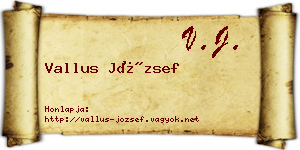 Vallus József névjegykártya